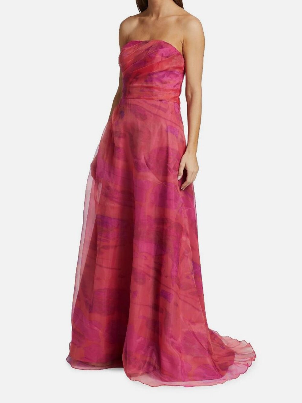 Rene Ruiz Collection Women's Pink Chiffon Draped Strapless Gown Dress Size 6 - Picture 3 of 6